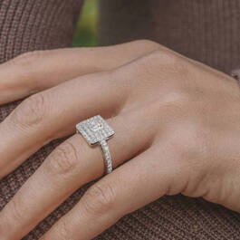 Princess Cut Ring with Double Halo 11639 0022 m model