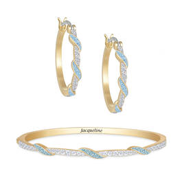 Birthstone Swirl Bracelet with FREE Matching Earrings 11615 0046 c march