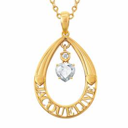 Personalized Birthstone Teardrop Pendant 6687 001 5 4