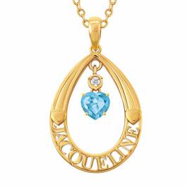 Personalized Birthstone Teardrop Pendant 6687 001 5 12