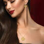 Golden Initial Pendant and Earring Set 10948 0012 m model