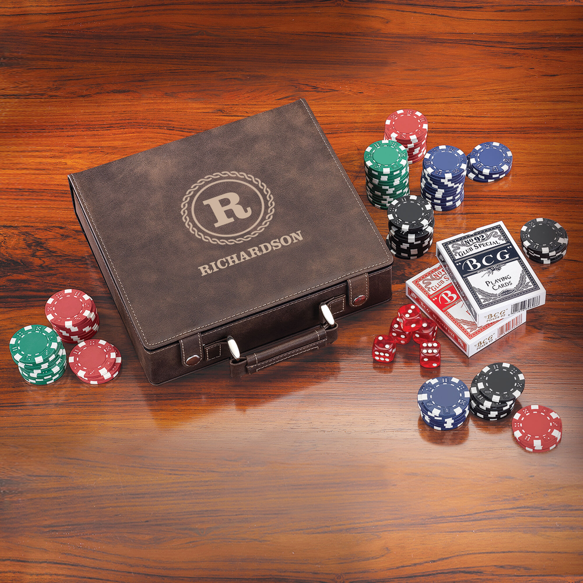 Leather Poker Set