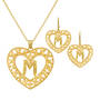 Golden Initial Pendant and Earring Set 10948 0012 a main