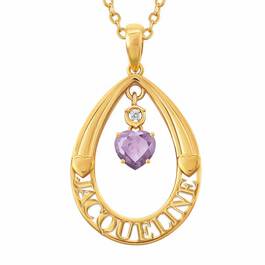 Personalized Birthstone Teardrop Pendant 6687 001 5 6