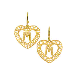 Golden Initial Pendant and Earring Set 10948 0012 e earing