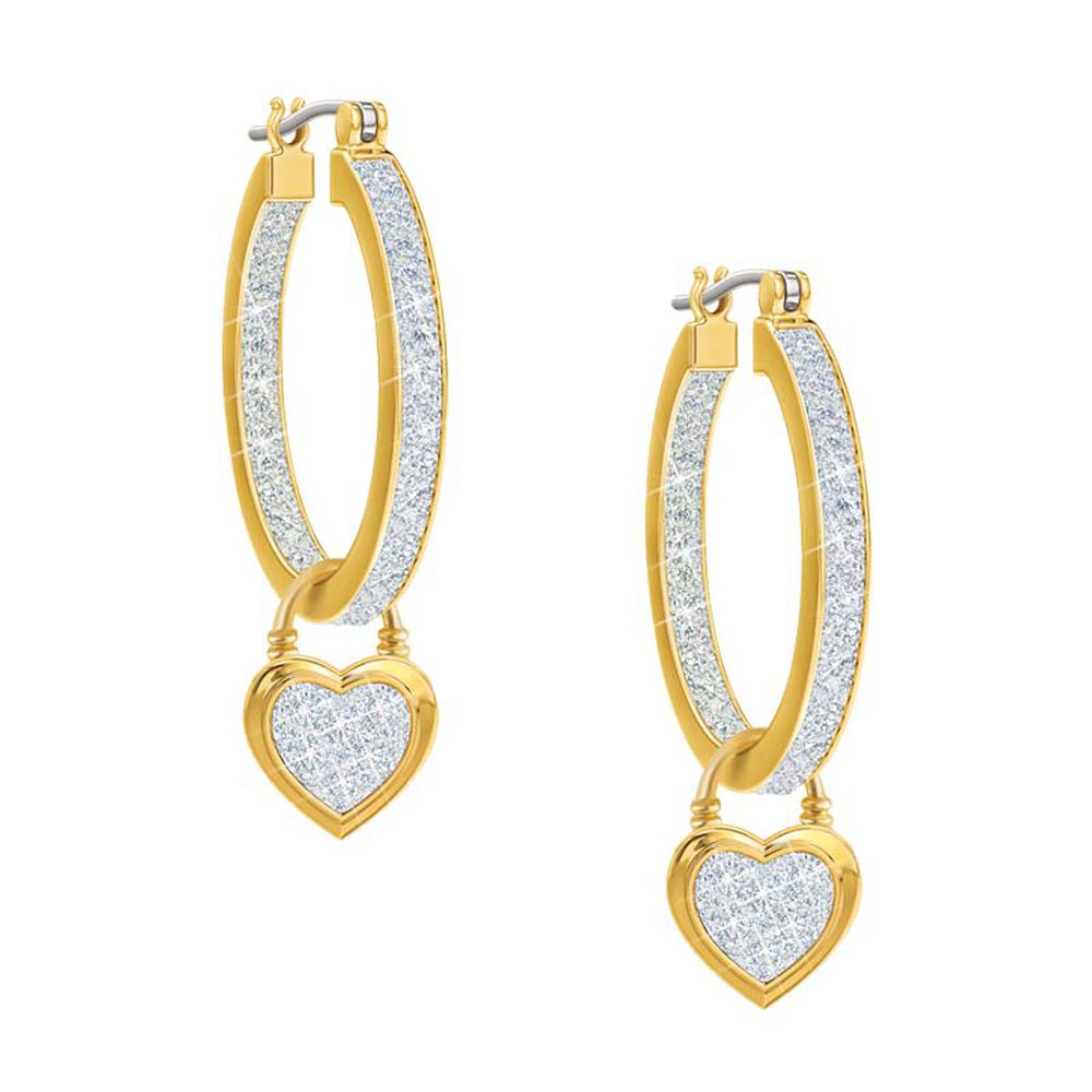 Diamond Hearts Inside-Out Hoop Earrings