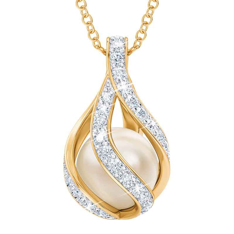 Love's Embrace Pearl & Diamond Necklace