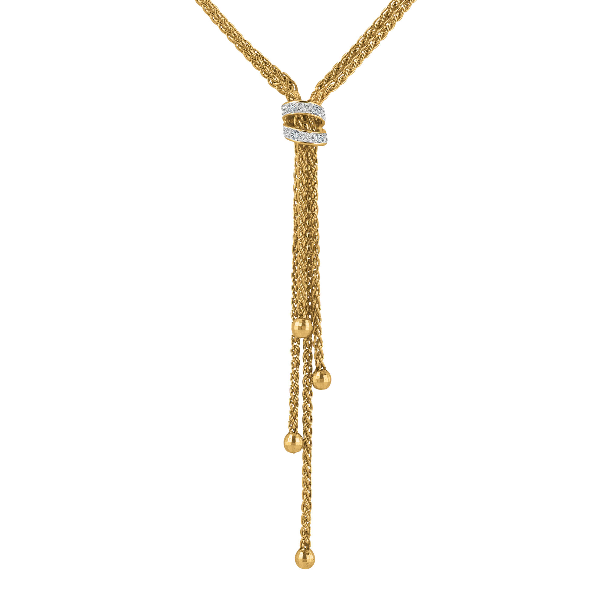 Golden Strands 14kt Gold & Diamond Necklace