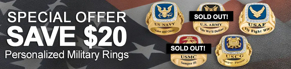 Save $20 on military rings