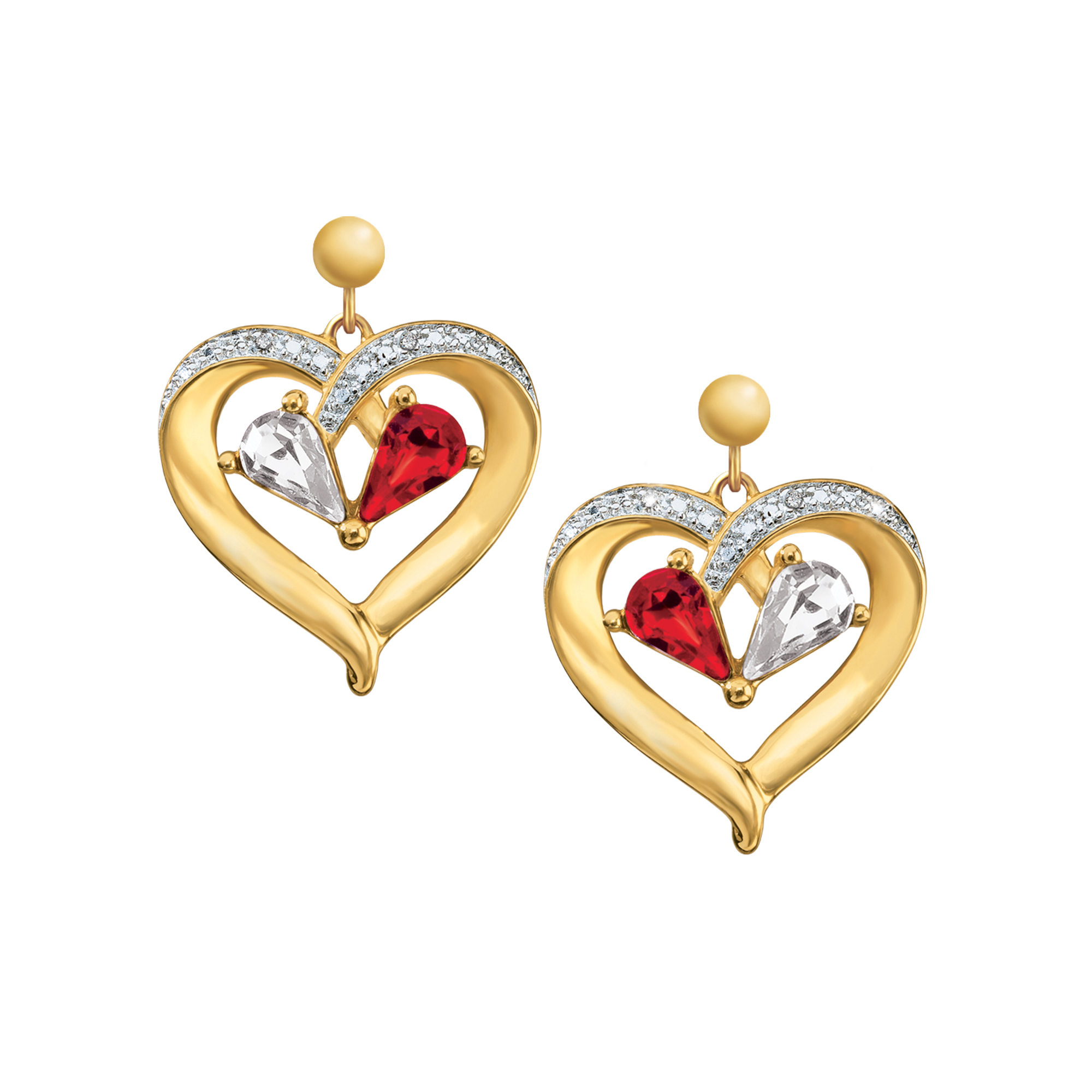 Heart Gemstone Earrings, Valentines day earrings, Mix and Match