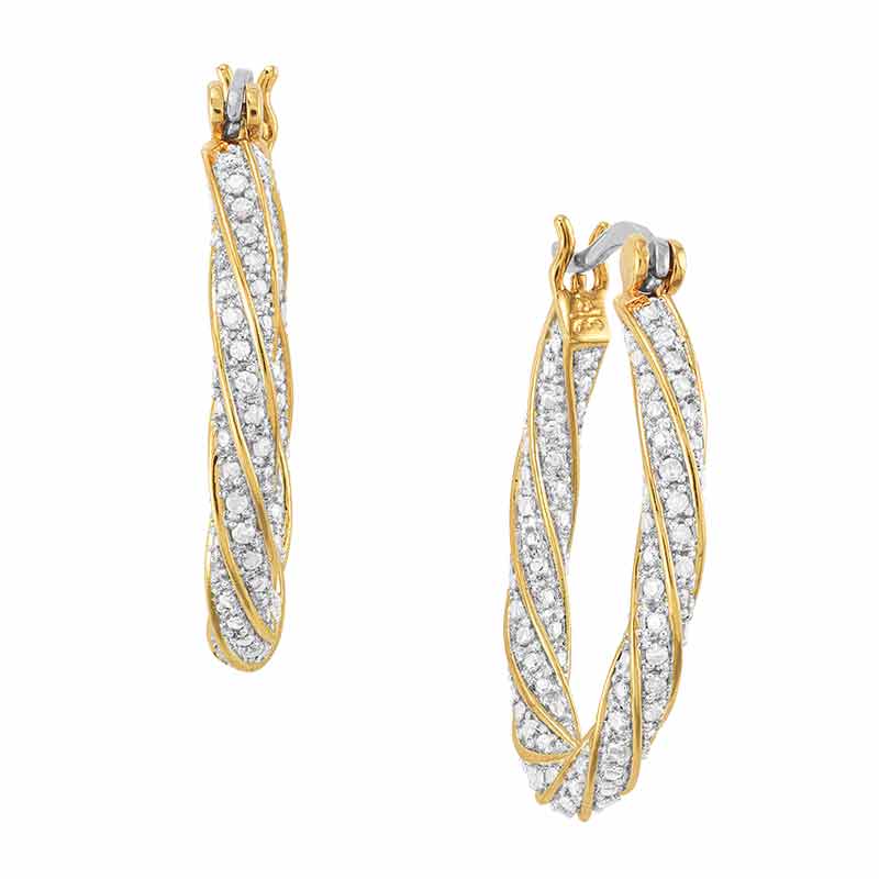 Dazzling Diamond Swirl Hoops