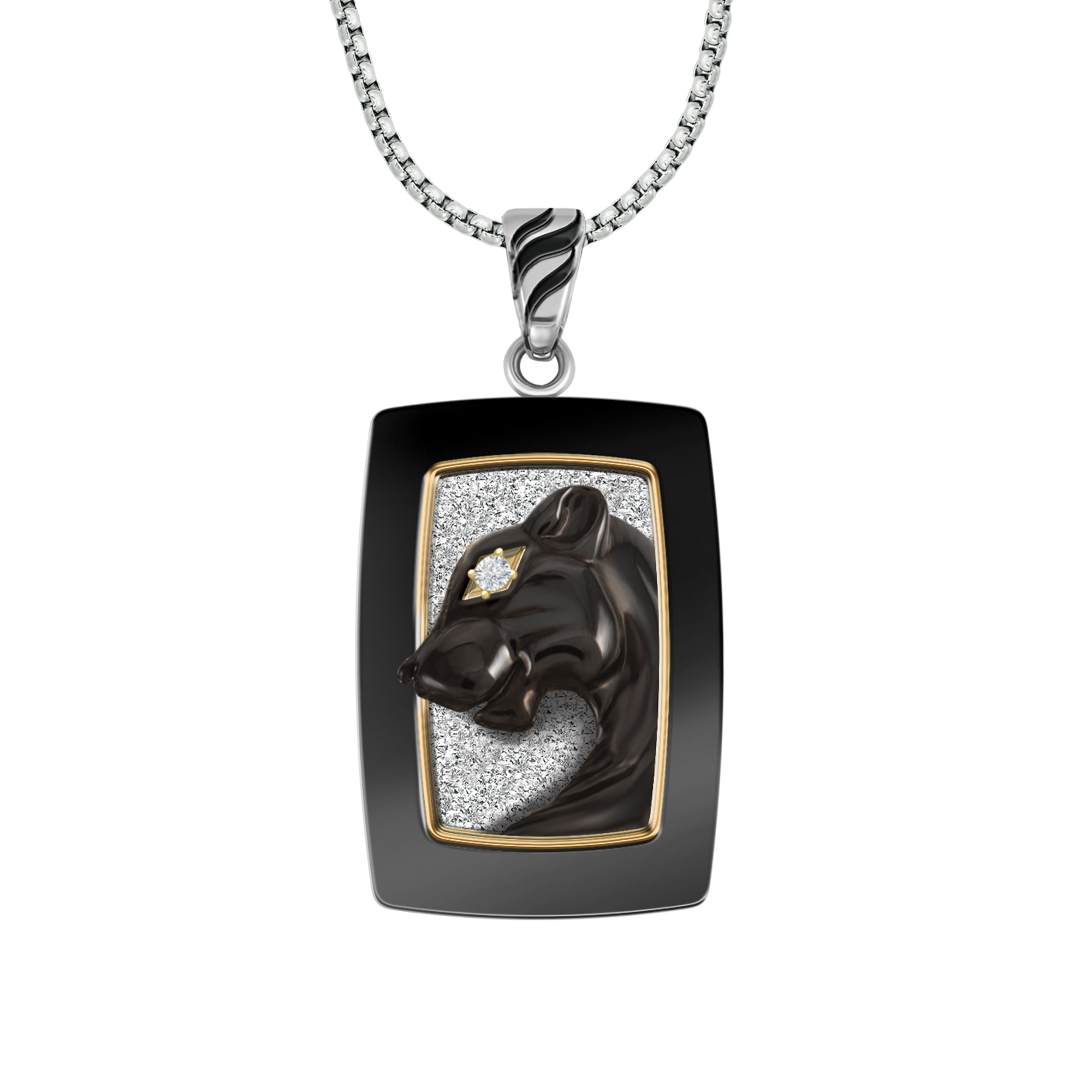 mens panther necklace