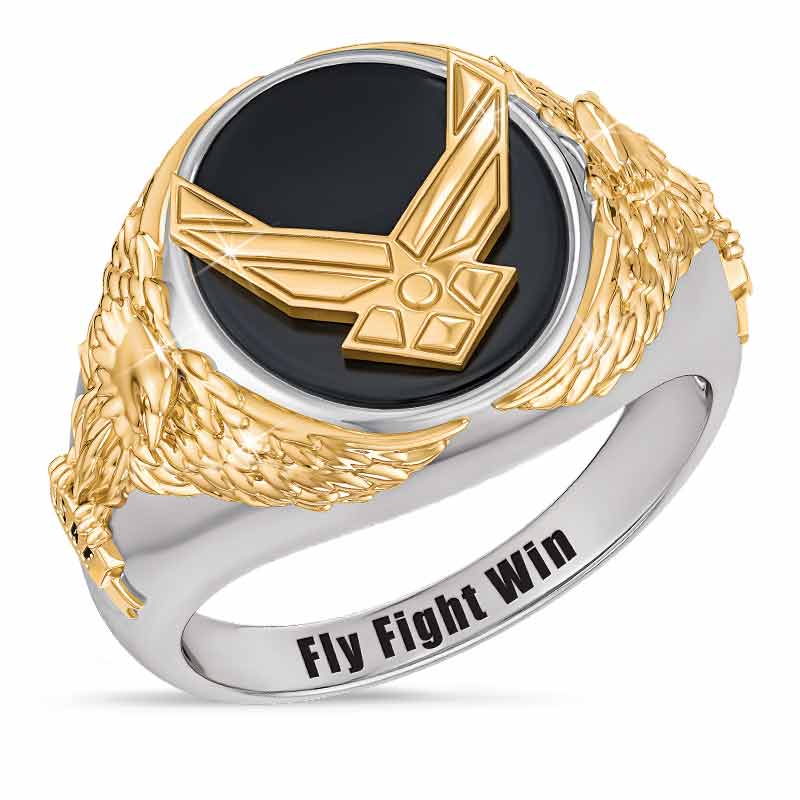 Personalized Air Force Eagle Ring