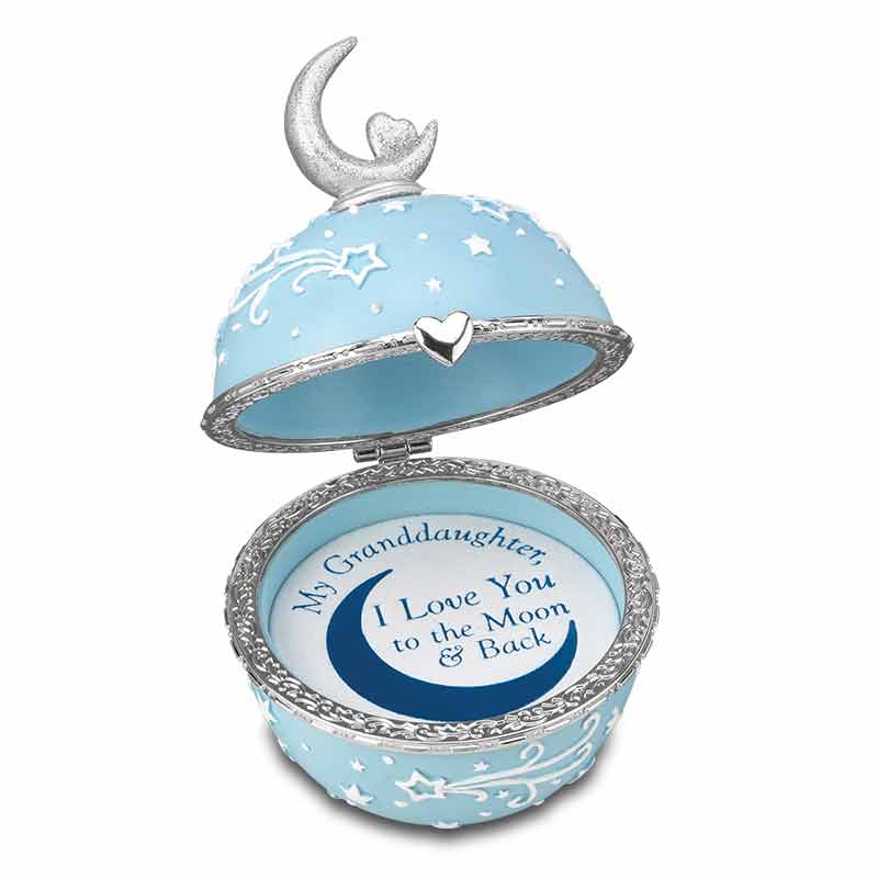 My Granddaughter, I Love You to the Moon and Back Musical Keepsake Box