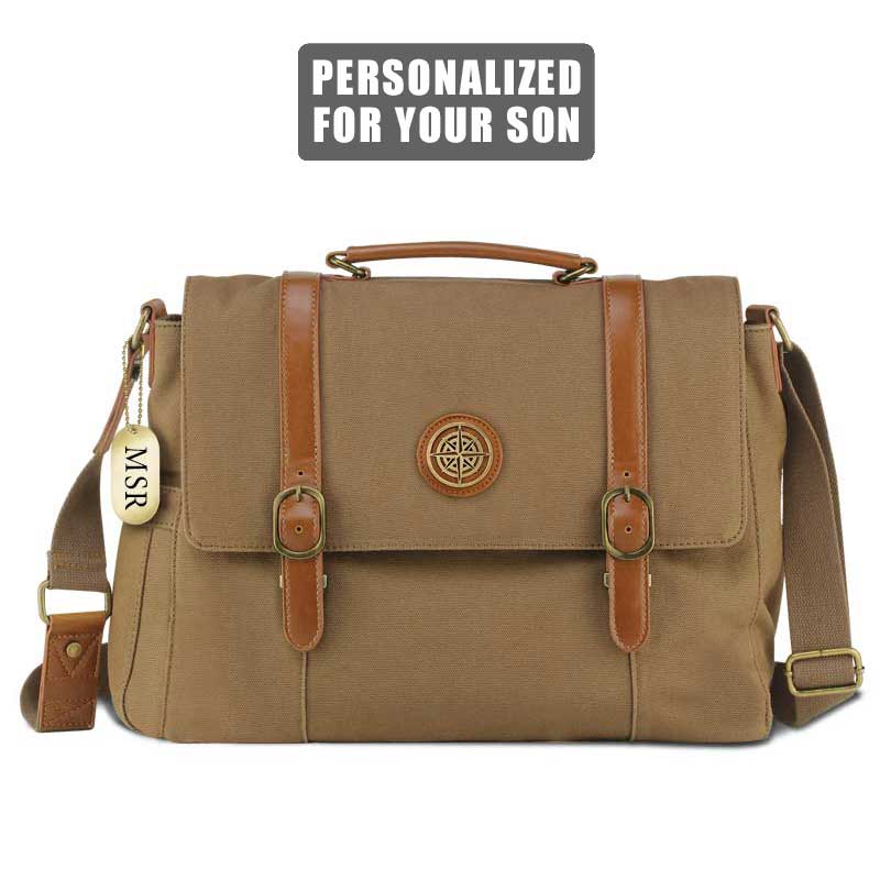 personalized messenger bags leather