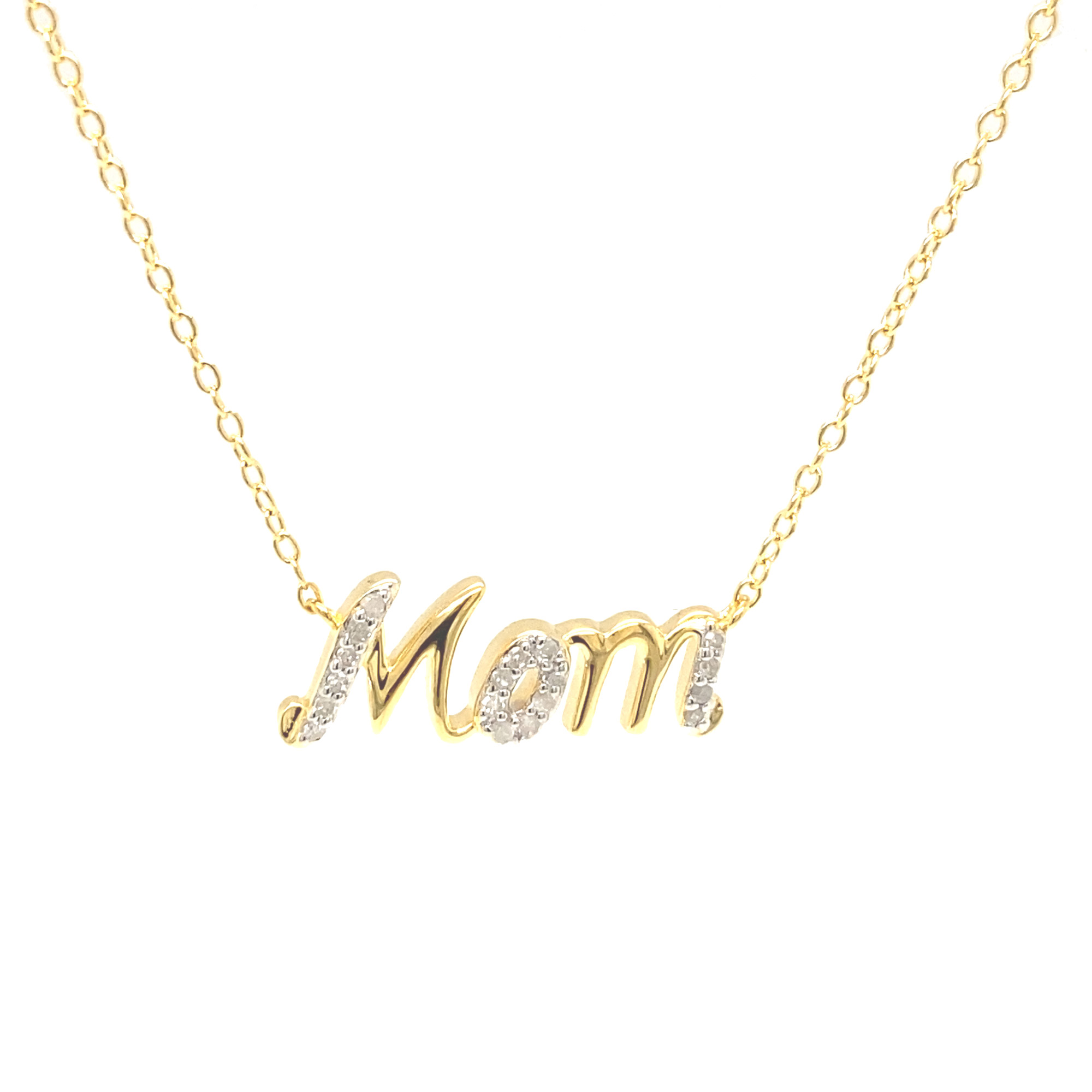 Mom Diamond Cutout Pendant