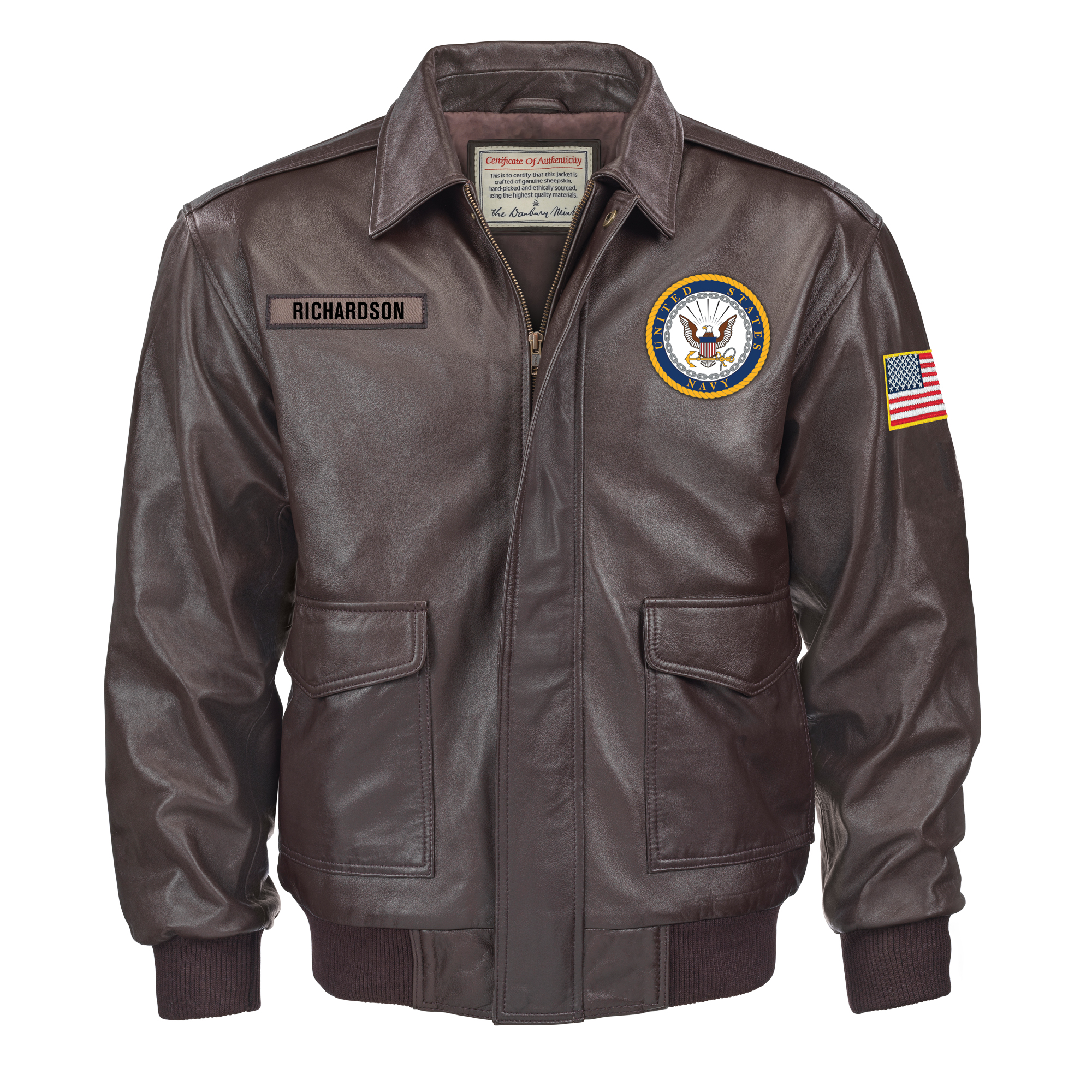 Principles navy leather outlet jacket