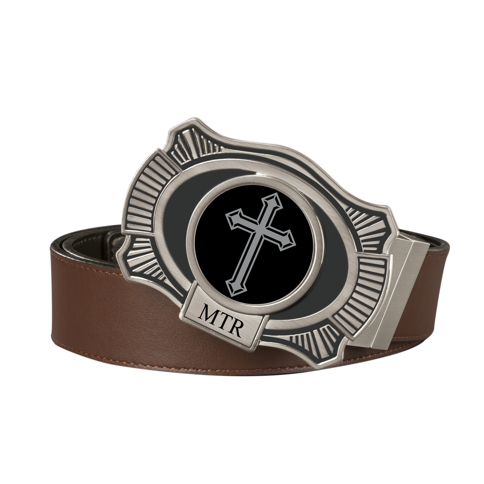 mens cross belt buckle